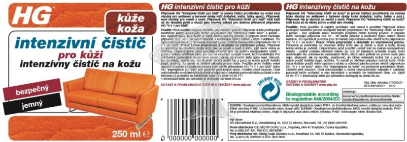 HG 17303 Intenzivní čistič pro kůži 250 ml