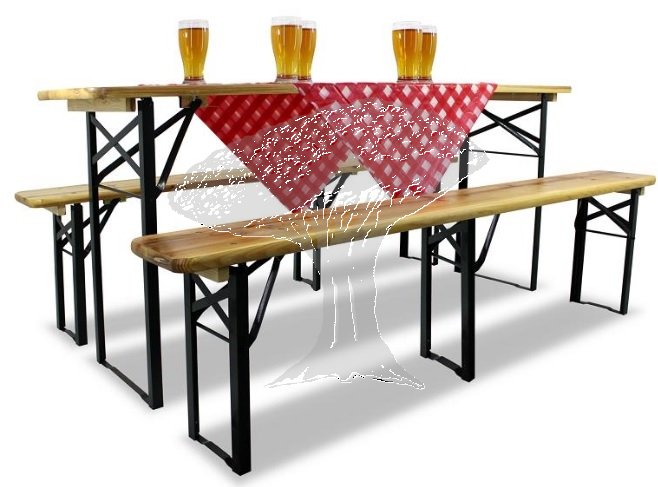 Pivní set - Sestava zahradního nábytku Stolek + 2 lavice / CH2745