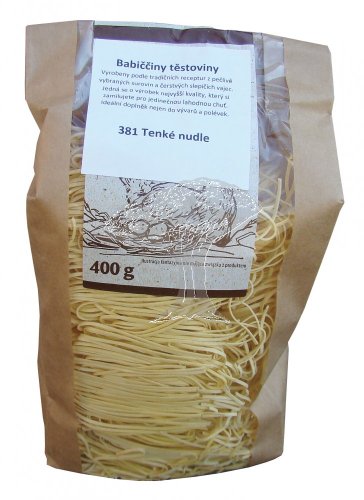 Babiččiny těstoviny tenké nudle 400g (č. 381)