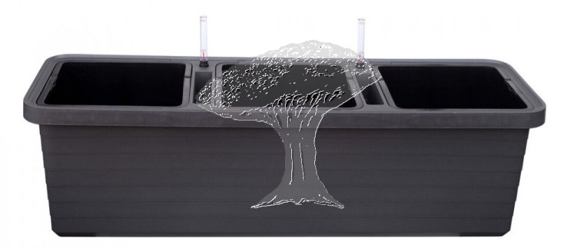 Truhlík samozavlažovací BERBERIS TRIO Antracit 117cm