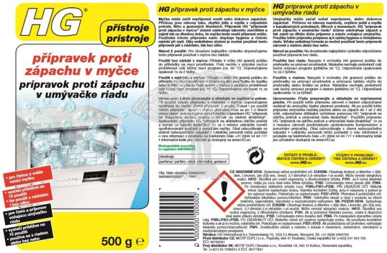 HG 63605 Přípravek proti zápachu v myčce