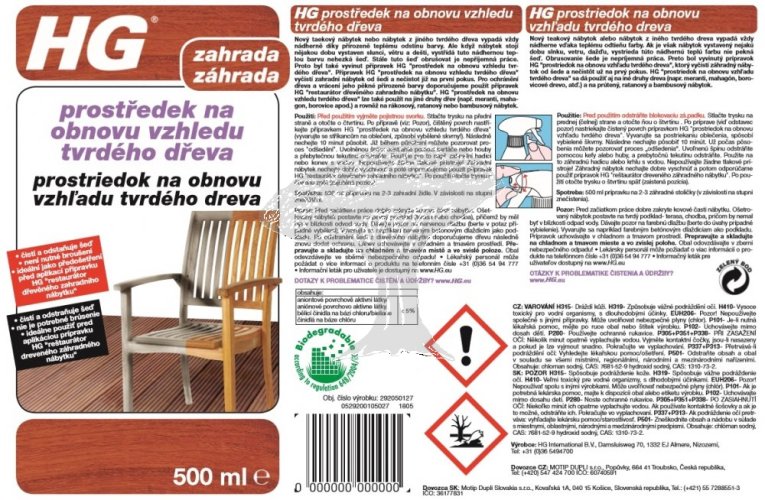 HG 29205 Prostředek na obnovu vzhledu tvrdého dřeva 500ml