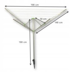Venkovní sušák 4-ramenný 50m s obalem CLEAN LINE / CH5331