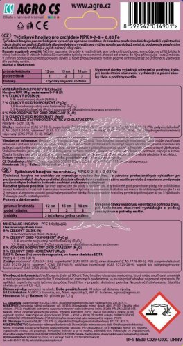 AGRO Tyčinkové hnojivo pro orchideje 30 ks