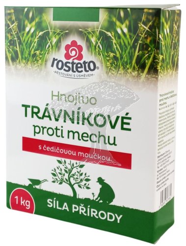 Hnojivo Rosteto Trávník proti mechu 1kg -  s čedičovou moučkou