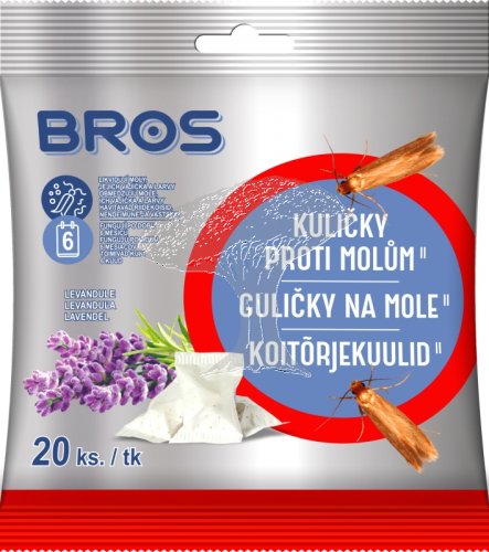 Bros Kuličky proti šatním molům s vůní levandule 20ks
