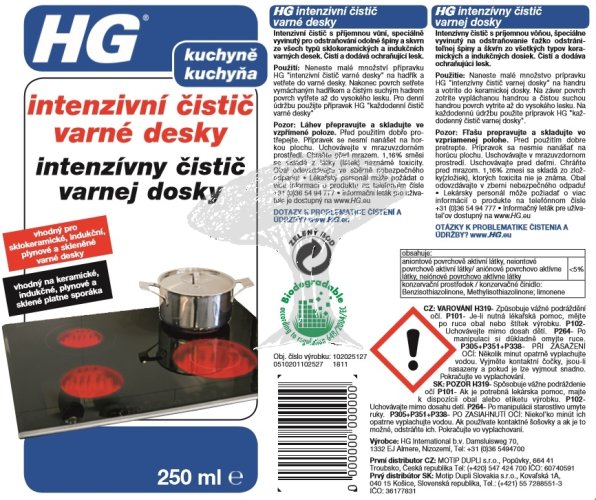 HG 10202 Intenzivní čistič varné desky 250ml