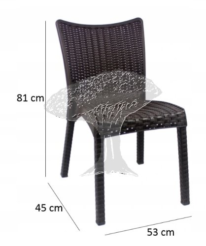 Sestava technoratanového nábytku Stolek + 4 křesla šedá / CH063