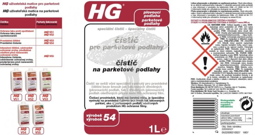 HG 22010 Čistič pro parketové podlahy 1000ml