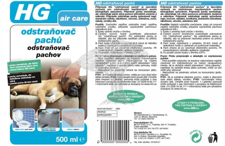 HG 44105 Odstraňovač pachu 500ml