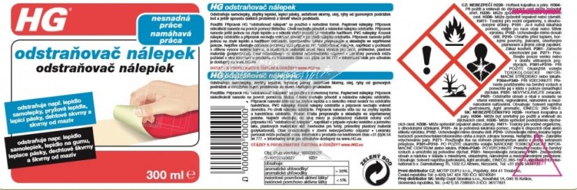 HG 16003 Odstraňovač nálepek 300ml