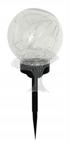 Solární lampa NARCIS černá transparentní 15x15x41cm / CH5259