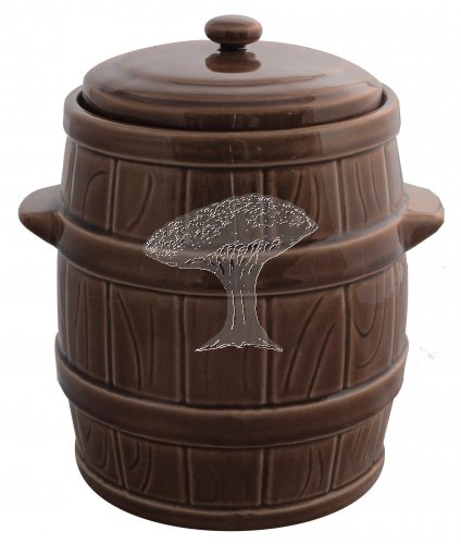Keramický buclák 5l hnědý s poklopem /CH4290