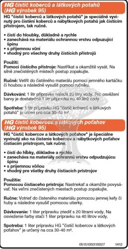 HG 15110 Čistič koberců a látkových potahů 1l