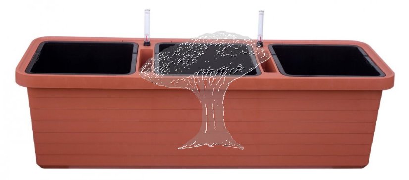 Truhlík samozavlažovací BERBERIS TRIO Terakota 117cm