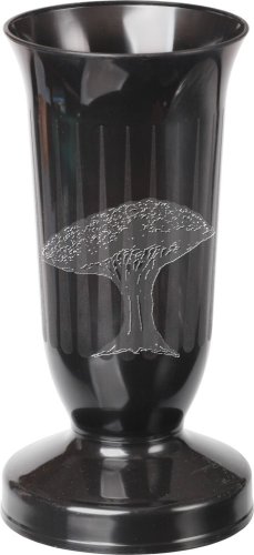 Váza hřbitovní kalich černá- těžké dno