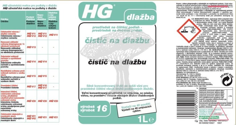 HG 18410 Čistič na dlažbu 1000ml