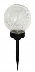 Solární lampa NARCIS černá transparentní 15x15x41cm / CH5259