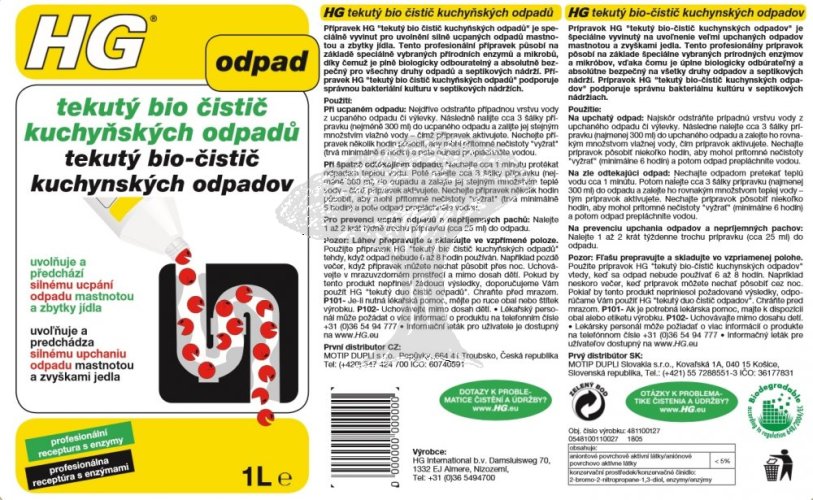 HG 48110 Tekutý bio čistič kuchyňských odpadů 1000ml