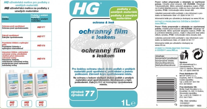 HG 11310 Ochranný film s leskem pro podlahy z umělých materiálů 1000 ml